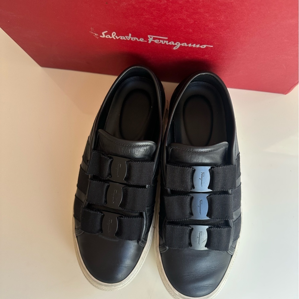 Salvatore Ferragamo Nataly sneakers 8C nero calf - Picture 2 of 7
